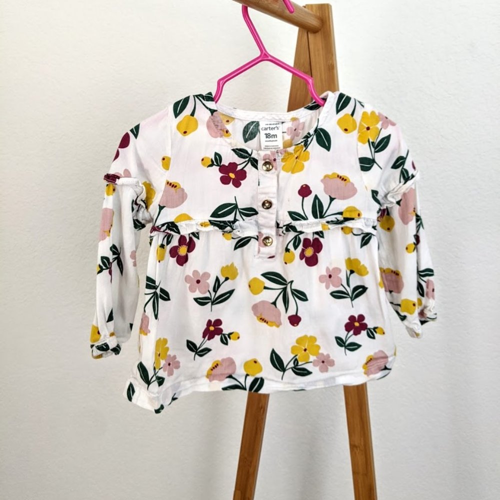 Baby Girl Fall Floral shirt 12-18mo